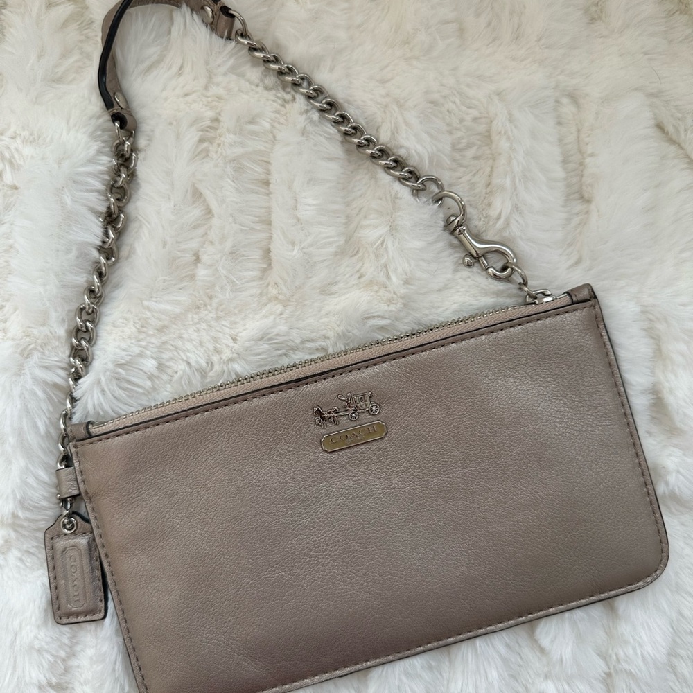Coach Champagne Leather Wristlet